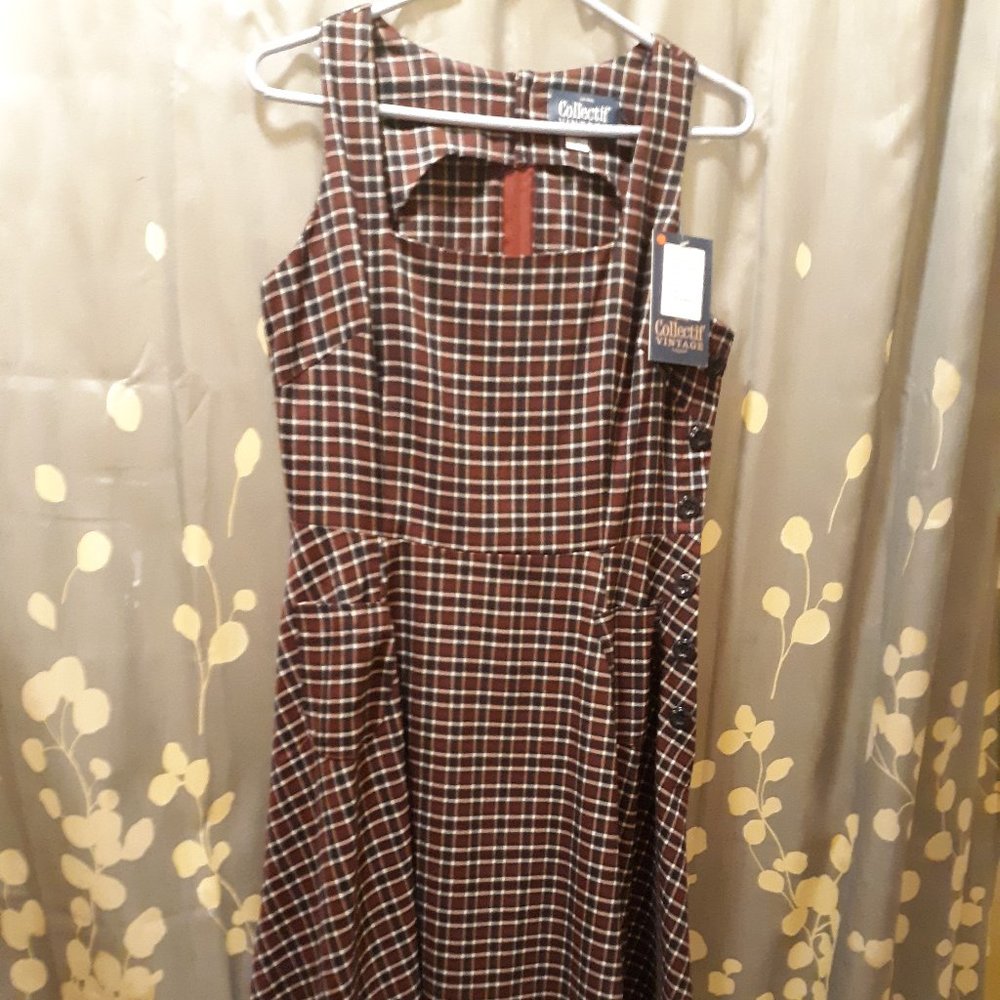 Collectif 40's vintage-style plaid dress.